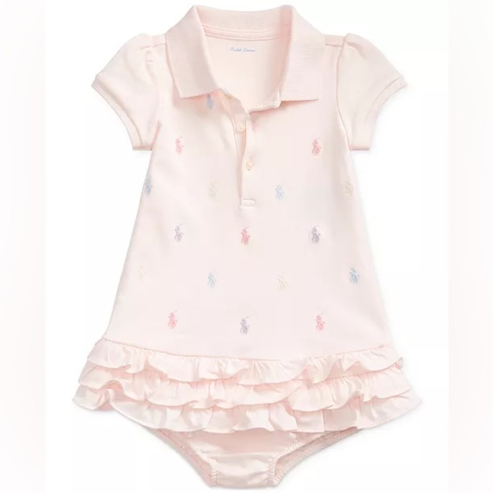 NWT - Ralph Lauren Baby Girl Dress - 6M Core Replen Pink
